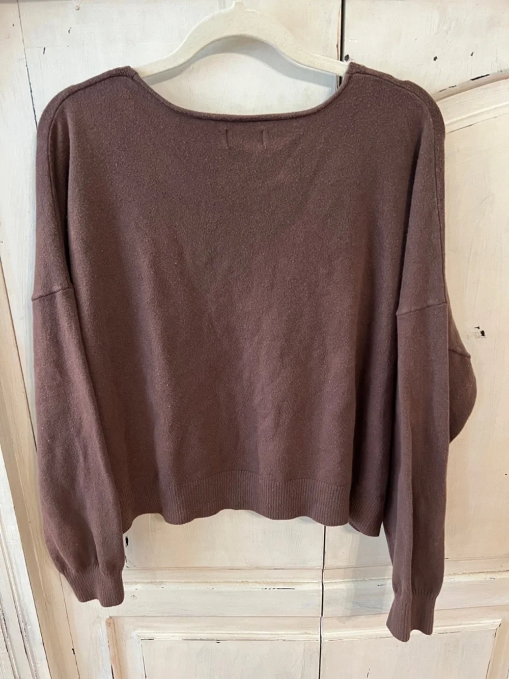 Nuuds Brown V-Neck Sweater XL Oversized Soft Knit Casual - Picture 11 of 14